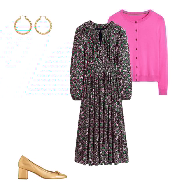 5th bundle featuring 3 items which compliment Emilia Cotton Crew Cardigan-Tickled Pink