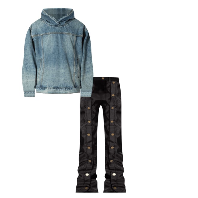 Denim Pullover Hoodie - Vintage Blue | mnml | shop now