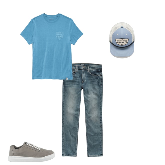 1st bundle featuring 3 items which compliment  Limited Edition Whiskey Rope Trucker Hat - Light Blue