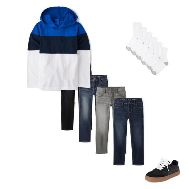 1st bundle featuring 3 items which compliment Boys Straight Jeans 4-Pack