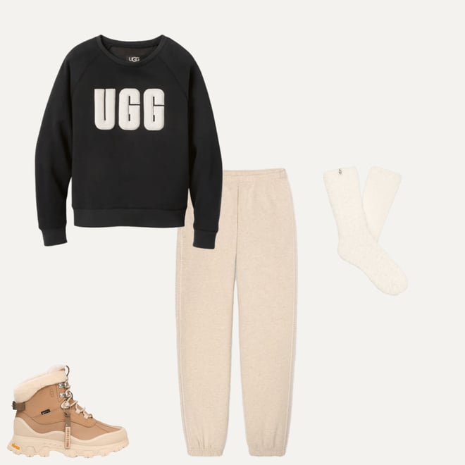 ꒰ UGG ꒱ Madeline Fuzzy Logo Crewneck 水色 Madeline Fuzzy Logo Crewneck | UGG