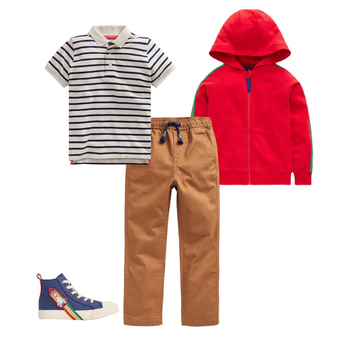 1st bundle featuring 3 items which compliment Piqué Polo Shirt-Ivory/College Navy