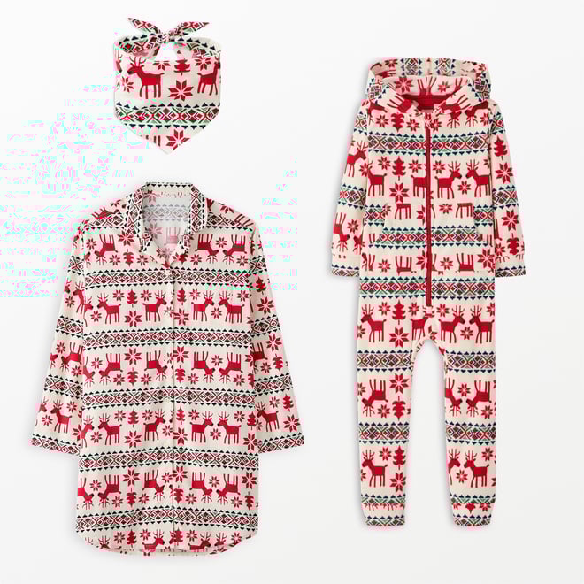 Kids Holiday Fleece Hooded Onesie Hanna Andersson