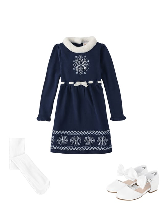 1st bundle featuring 2 items which compliment Girls Snowflake Fairisle Sweater Dress