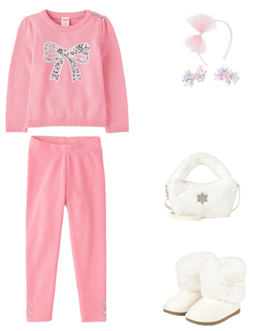 Girls Velour Leggings Little Snowflake PINK RIBBON Gymboree CA