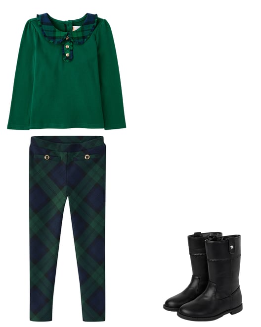 1st bundle featuring 2 items which compliment Girls Plaid Collar Top