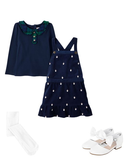 2nd bundle featuring 3 items which compliment Girls Schiffli Snowman Skirtall