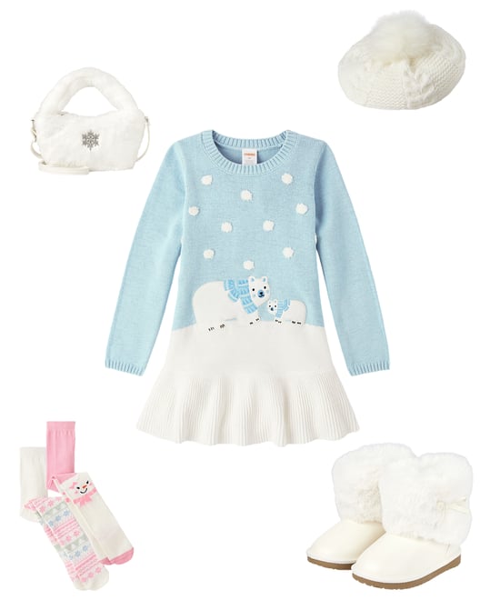 Girls Faux Fur Boots Little Snowflake WHITE Gymboree CA