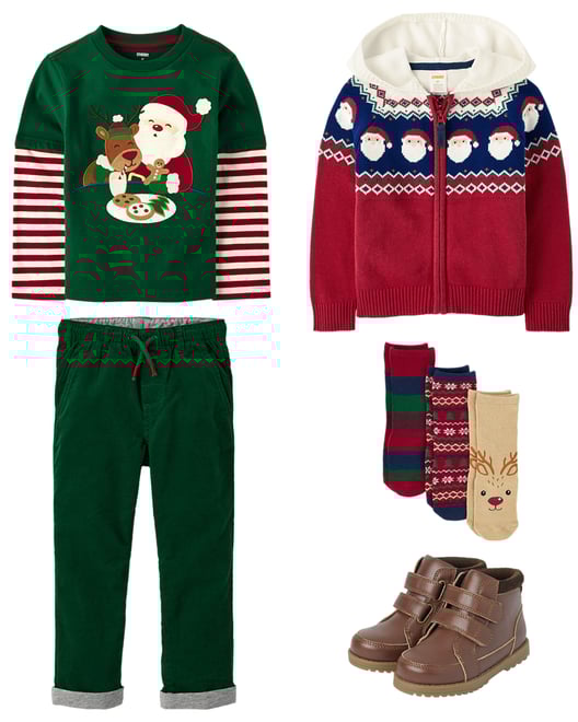 Boys Long Sleeve Santa Fairisle Zip Up Sweater Holiday Express BUNNYS TAIL Gymboree CA