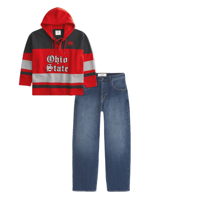 The Ohio State University Buckeyes Graphic Hockey Jersey Hoodie