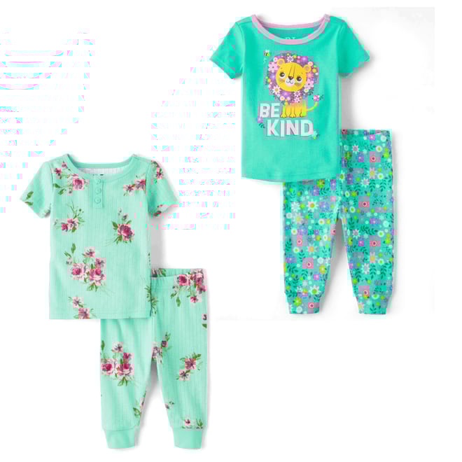 3rd bundle featuring 1 items which compliment Baby And Toddler Girls Floral Henley Pointelle Snug Fit Cotton Pajamas