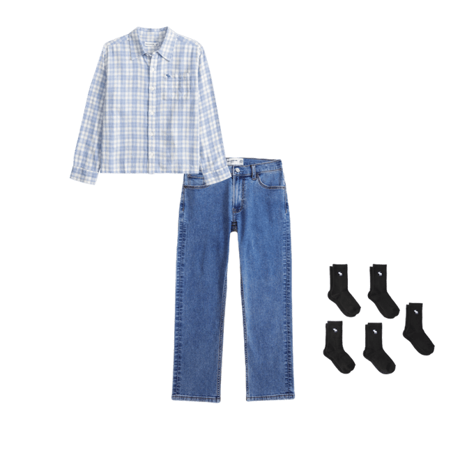 long-sleeve linen-blend icon shirt