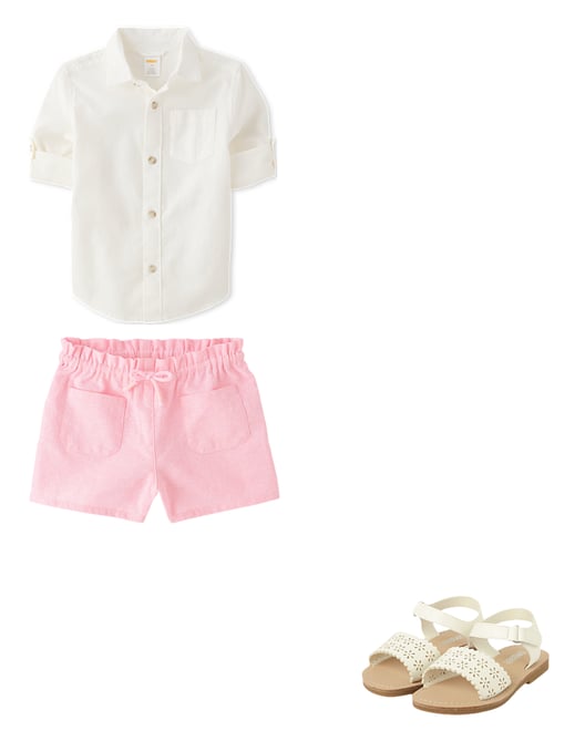 Girls Linen-Blend Woven Pull On Shorts - PINK | Gymboree