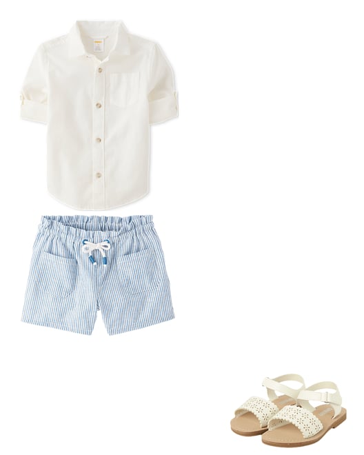 3rd bundle featuring 2 items which compliment Girls Striped Linen-Blend Pull On Shorts