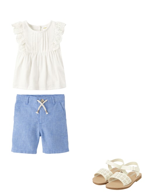 Boys Dad And Me Striped Button Up Shirt - Linen