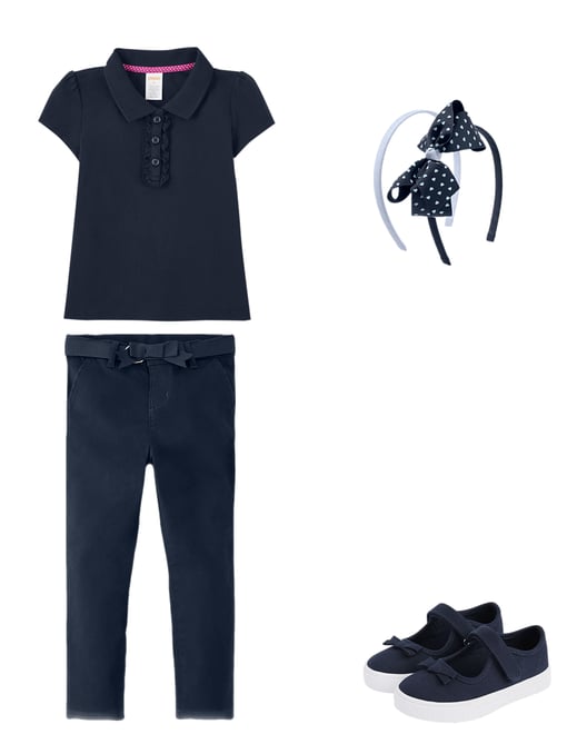 1st bundle featuring 3 items which compliment Girls Stain and Wrinkle-Resistant Belted Chino Pants