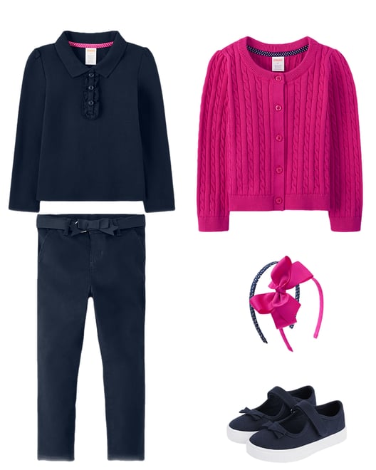 2nd bundle featuring 4 items which compliment Girls Stain and Wrinkle-Resistant Belted Chino Pants