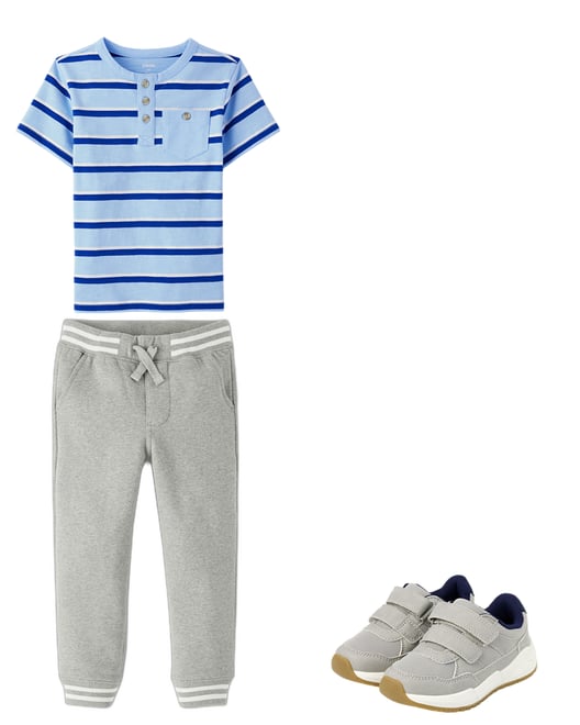5th bundle featuring 2 items which compliment Boys Striped Henley Top