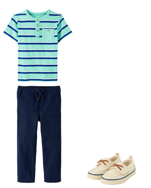 5th bundle featuring 2 items which compliment Boys Striped Henley Top