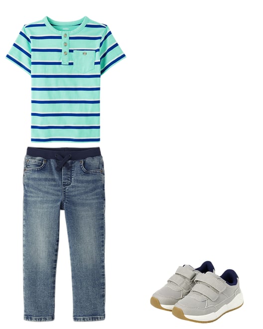 4th bundle featuring 2 items which compliment Boys Striped Henley Top