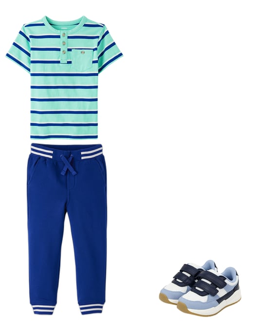 1st bundle featuring 2 items which compliment Boys Striped Cuff Fleece Jogger Pants