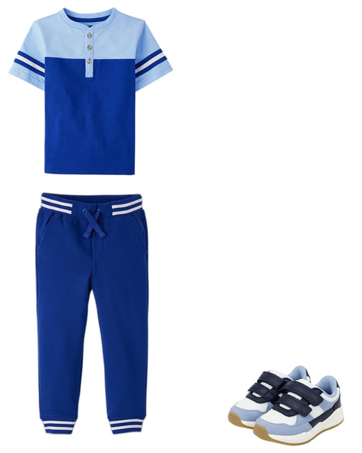 5th bundle featuring 2 items which compliment Boys Striped Cuff Fleece Jogger Pants