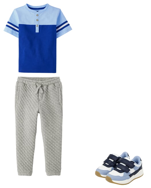 6th bundle featuring 2 items which compliment Boys Colorblock Henley Top