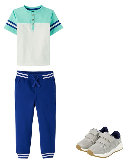 4th bundle featuring 2 items which compliment Boys Striped Cuff Fleece Jogger Pants