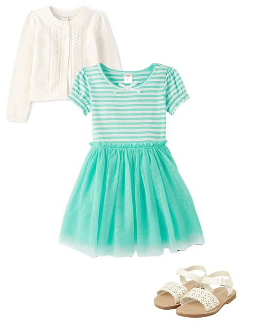 1st bundle featuring 2 items which compliment Girls Striped Fit And Flare Dress