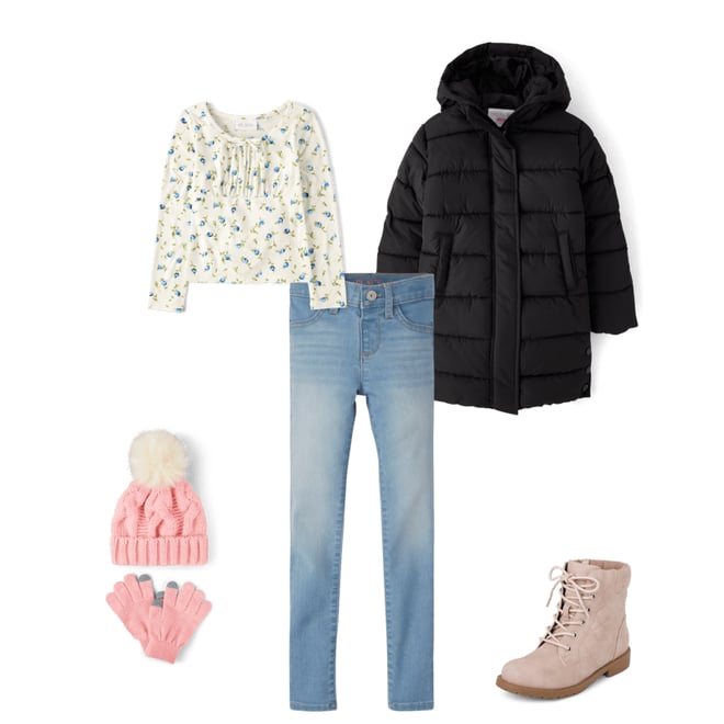 10th bundle featuring 4 items which compliment Girls Quilted Long Puffer Jacket