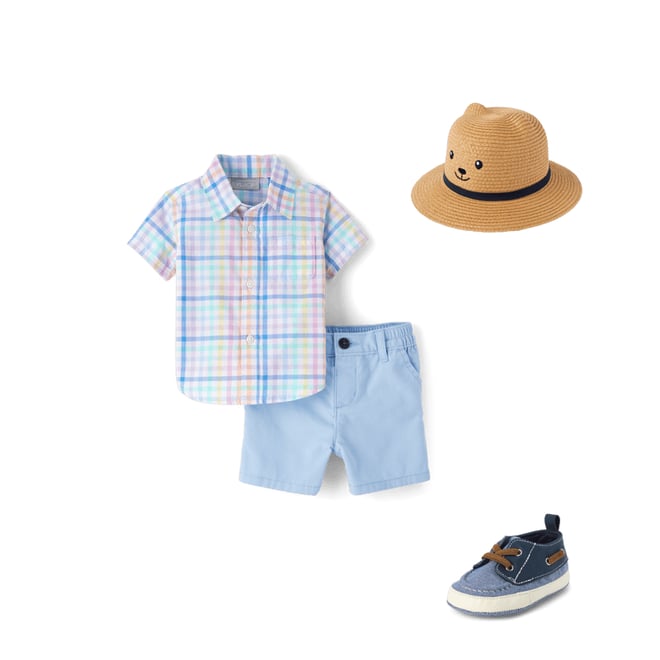 1st bundle featuring 2 items which compliment Baby Boys Dad And Me Gingham Poplin 2-Piece Outfit Set