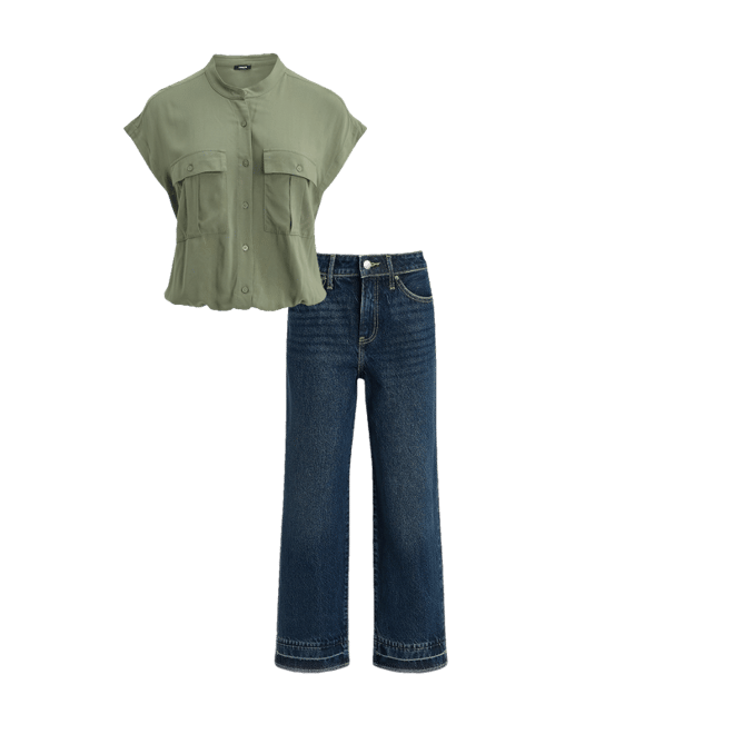 Short Sleeve Front Pocket Cinched Hem Shirt | Express