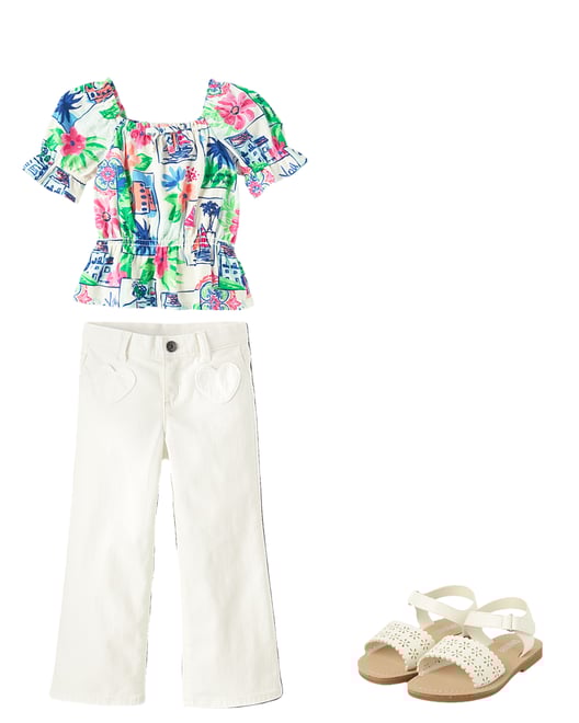 1st bundle featuring 2 items which compliment Girls Vacation Ruffle Top