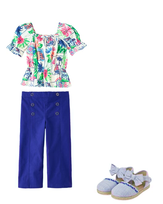 3rd bundle featuring 2 items which compliment Girls Vacation Ruffle Top