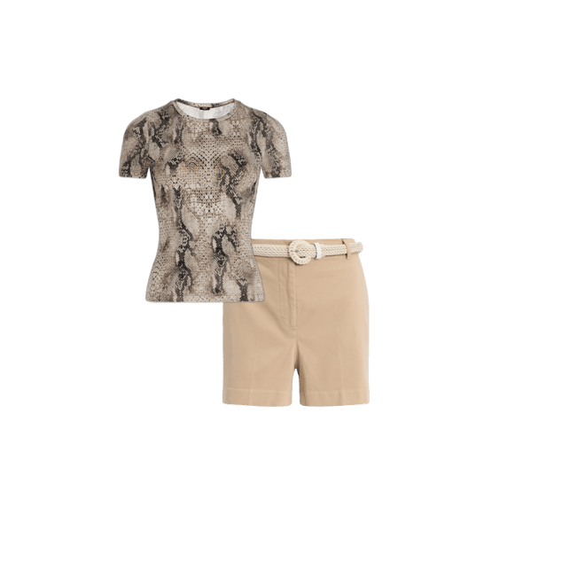 Fitted Snakeskin Crew Neck Short Sleeve Tee | Express