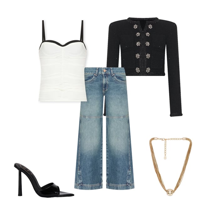 self-portrait Textured Knit Jacket in Black | REVOLVE