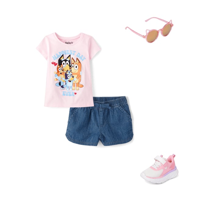 7th bundle featuring 3 items which compliment Baby And Toddler Girls Chambray Pull On Shorts