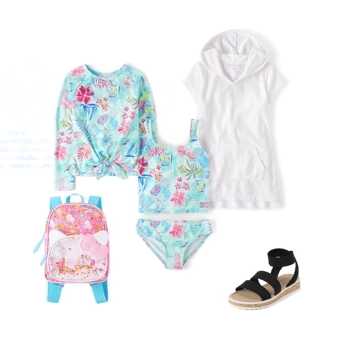 1st bundle featuring 3 items which compliment Girls Tropical 3-Piece Swimsuit