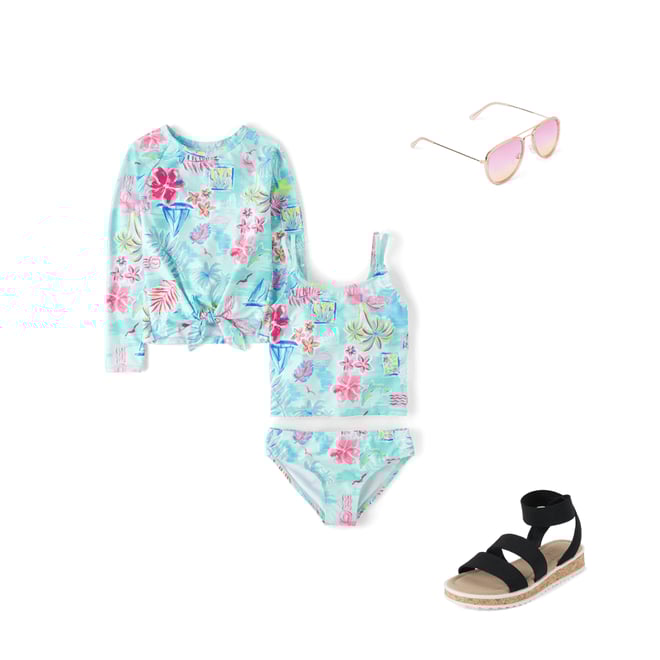 3rd bundle featuring 2 items which compliment Girls Tropical 3-Piece Swimsuit