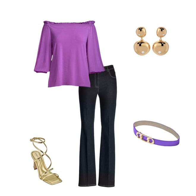 So Chic Off The Shoulder Top Iris Orchid