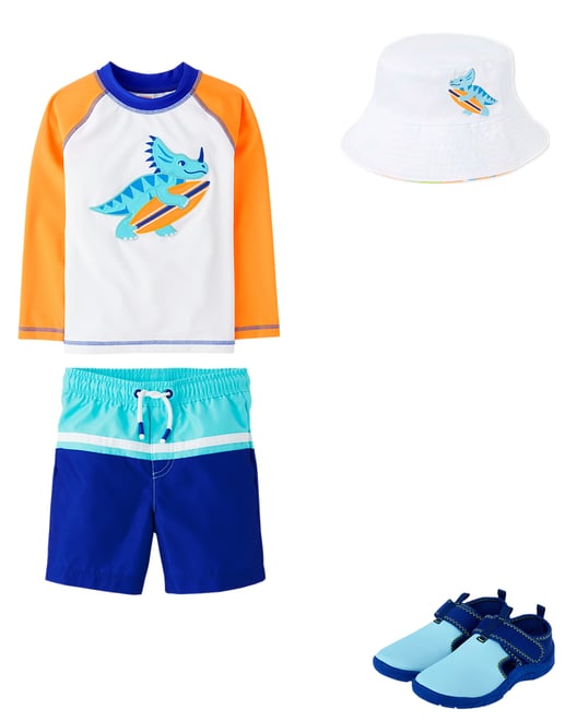 Boys Flower Swim Trunks - Splish-Splash