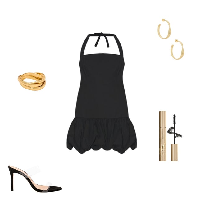 black sofia mini tea dress STAUD, Sofia Dress in Black, Size 16