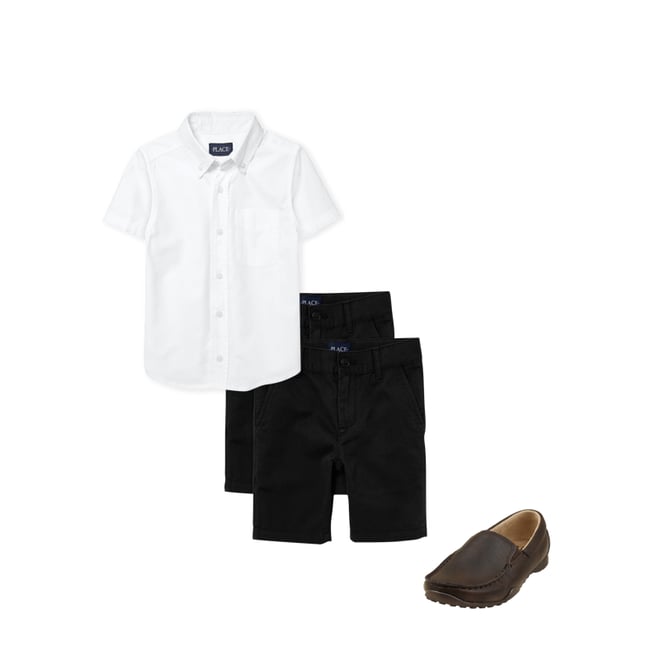 Boys Uniform Short Sleeve Oxford Button Down Shirt