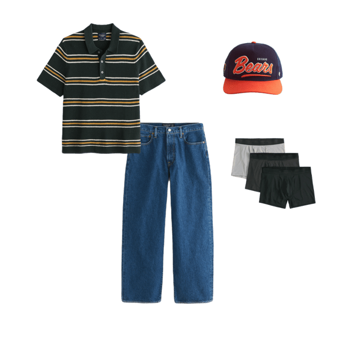 Striped 3-Button Sweater Polo