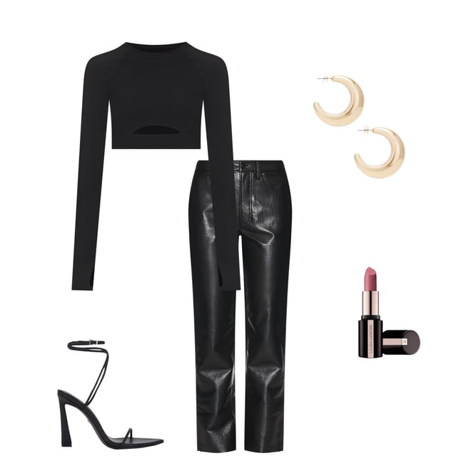 ANINE BING Bruno Pant in Black Recycled Leather | REVOLVE