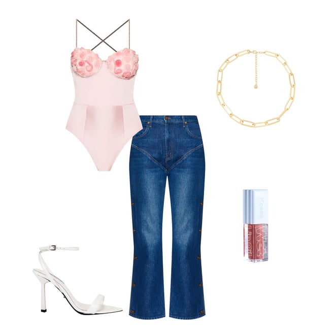 For Love & Lemons Skye Bodysuit in Pink | REVOLVE