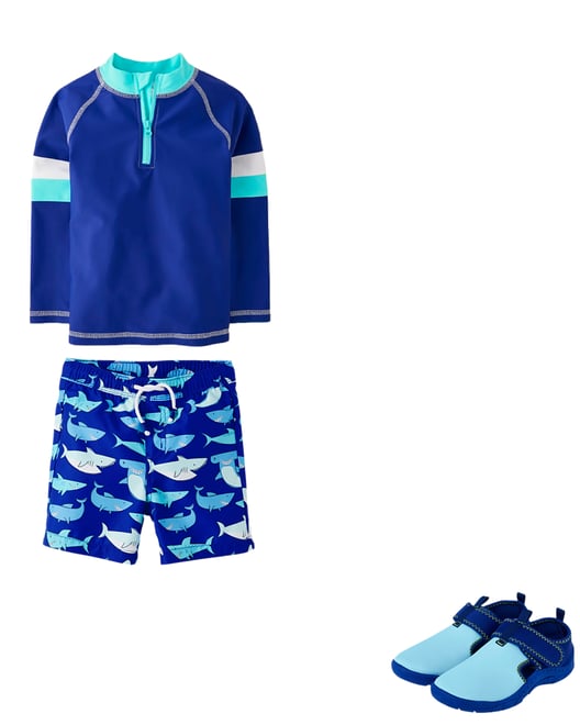 1st bundle featuring 2 items which compliment Boys Striped Zip Rashguard
