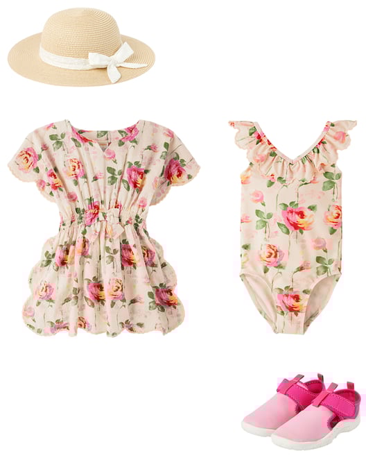 Girls Mommy And Me Rose Ruffle Dress - Blushing Blooms - Pink
