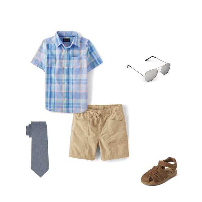 1st bundle featuring 4 items which compliment Boys Plaid Poplin Button Up Shirt