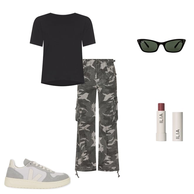パンツ Jaded London TROOPER CAMO CARGO PANT Washed Black Trooper Camo Cargo Pant | Jaded London